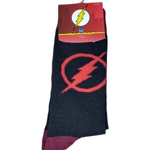 DC Comics The Flash Black and Red Crew Socks Unisex Bundle And Save